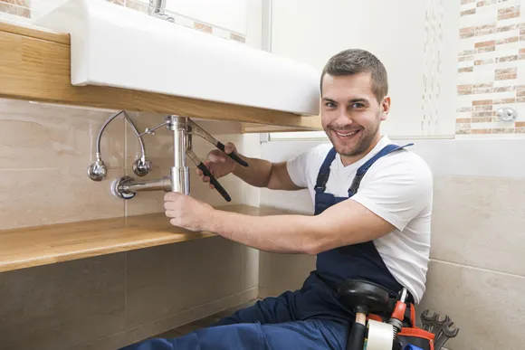 sanitary technician at work