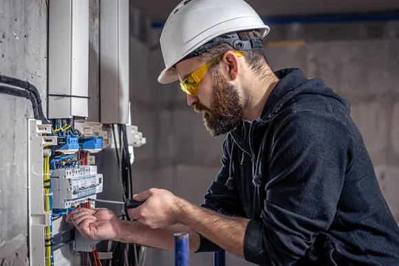 man installing configuring system